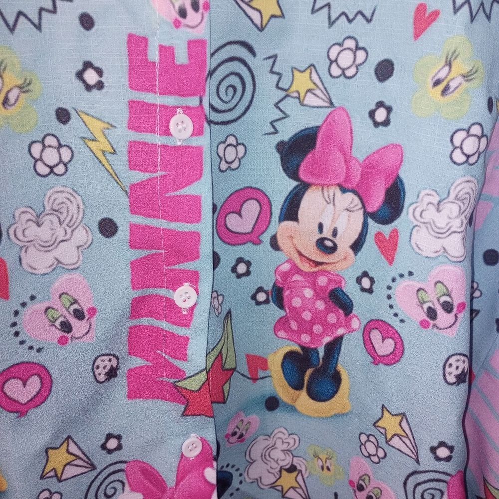 Minnie Mouse Pink Button Down Top Size Small EUC - Picture 2 of 8